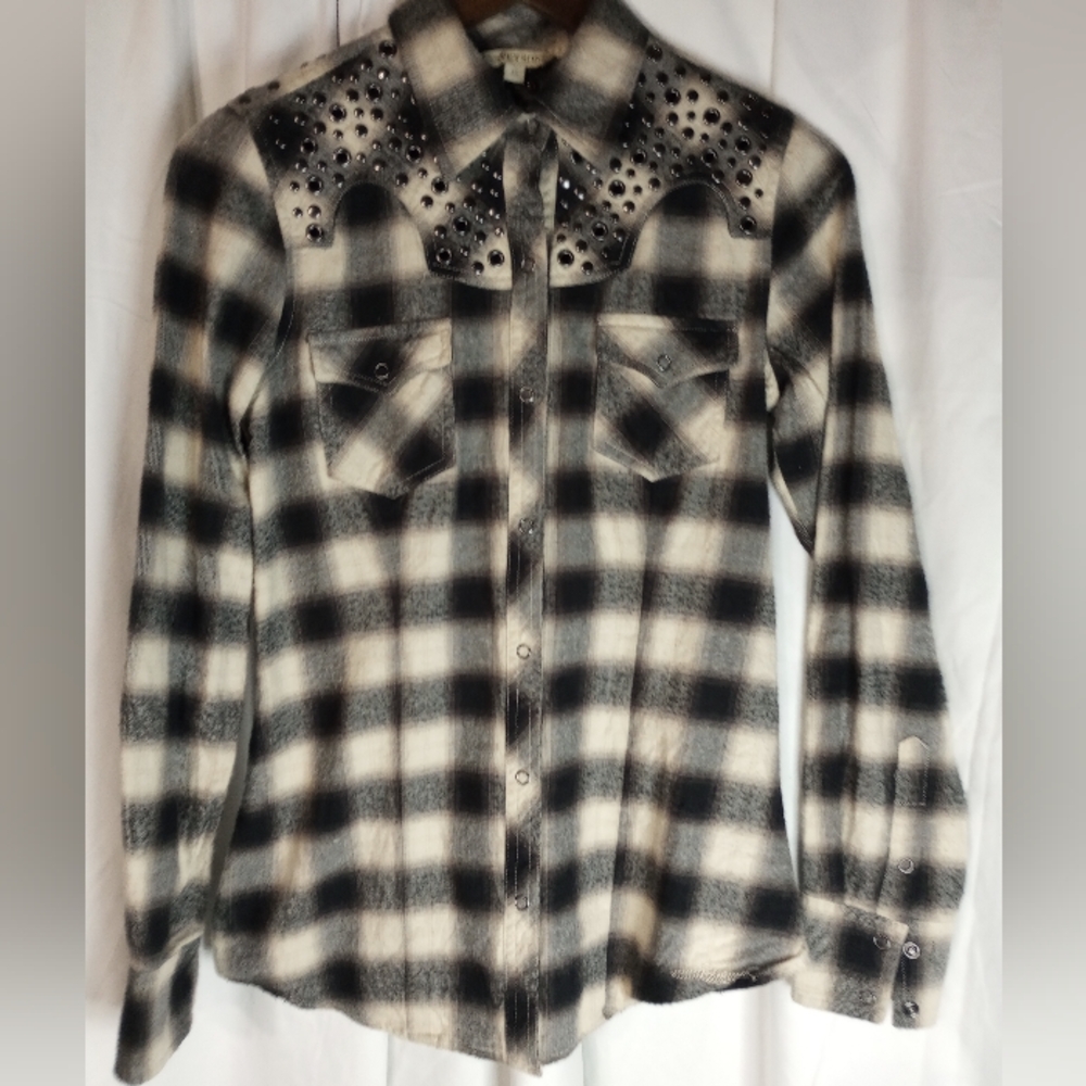 EUC Stetson Women's XS Snap Western Baddie Shirt Rodeo Cowgirl Ranch Country